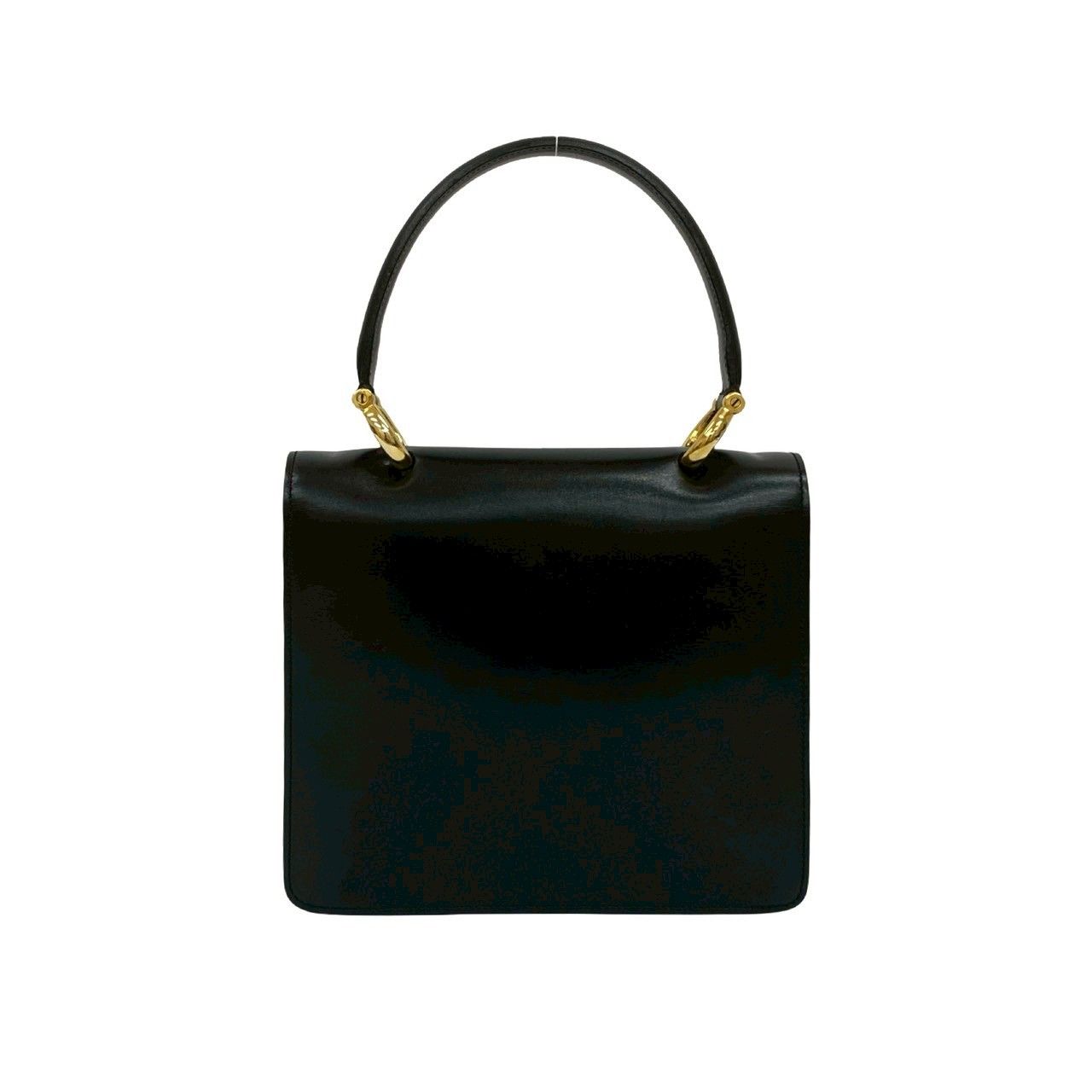 極 美品 袋付き CELINE セリーヌ ヴィンテージ ロゴ 金具 カーフ