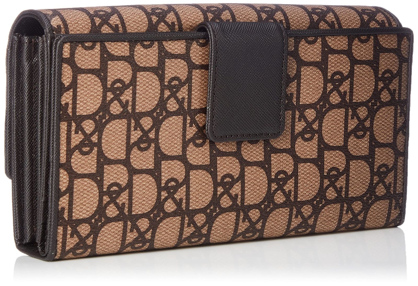 ピンキーアンドダイアン かぶせ長財布 パドロック オリジナルロゴ プリント柄 P-Dクリスタルブローチ付 PVC牛革 大人 カード収納 大容量