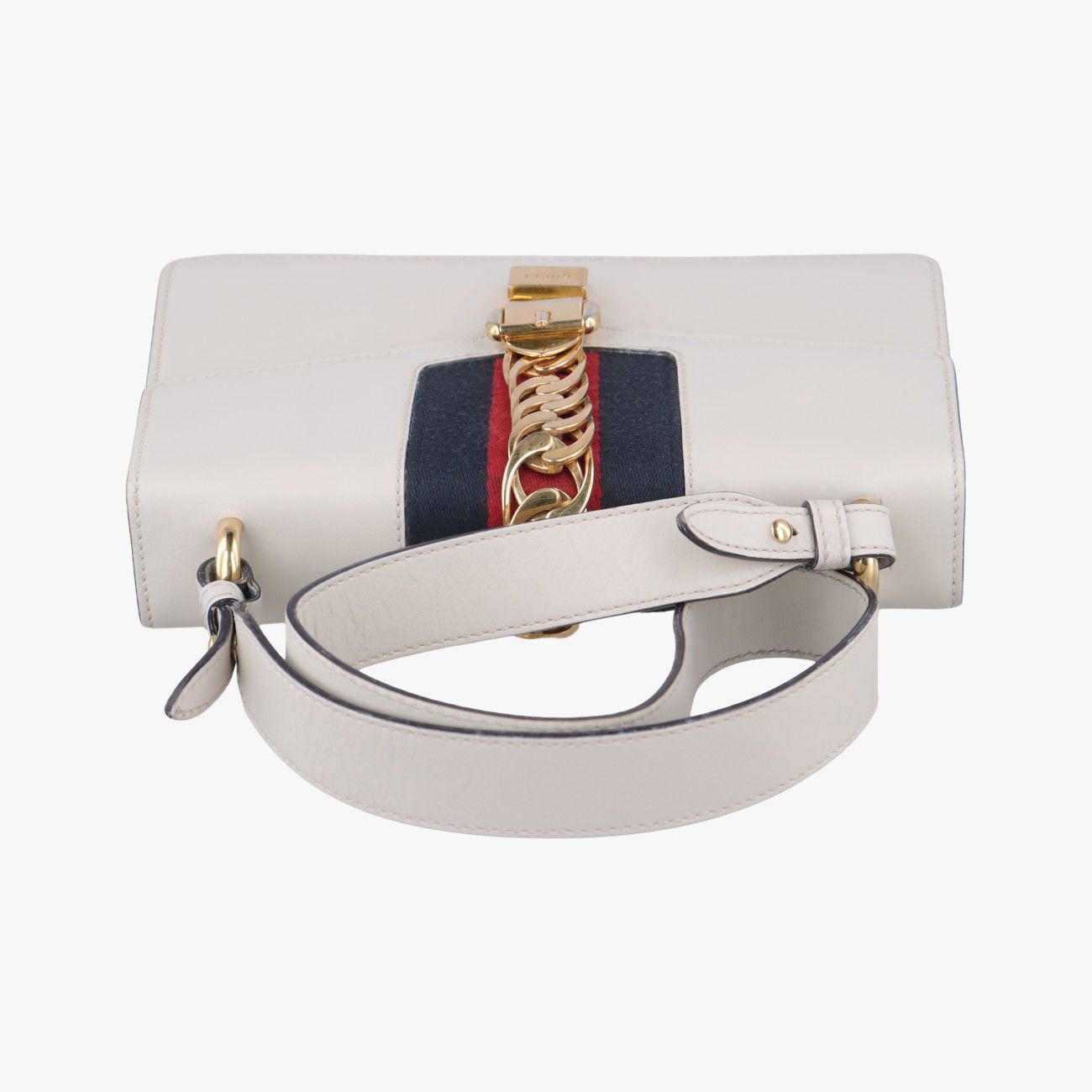 グッチGucciシルヴィアイボリー×ネイビー×レッドレザー421882H021418961