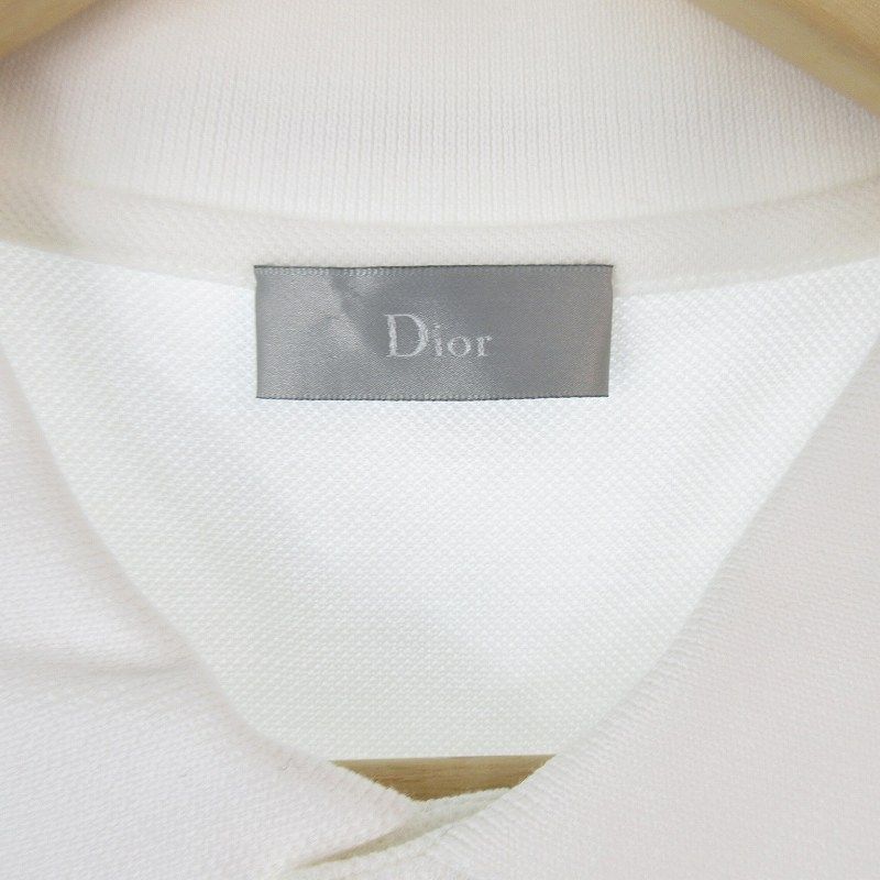 ディオールオム Dior HOMME BEE 刺繍 ポロシャツ 半袖 白 ホワイト 黒