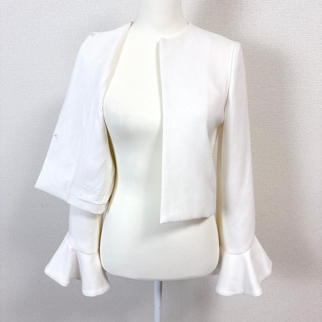 YOKOCHAN ノーカラージャケット ティアードスリーブ 8 ホワイト