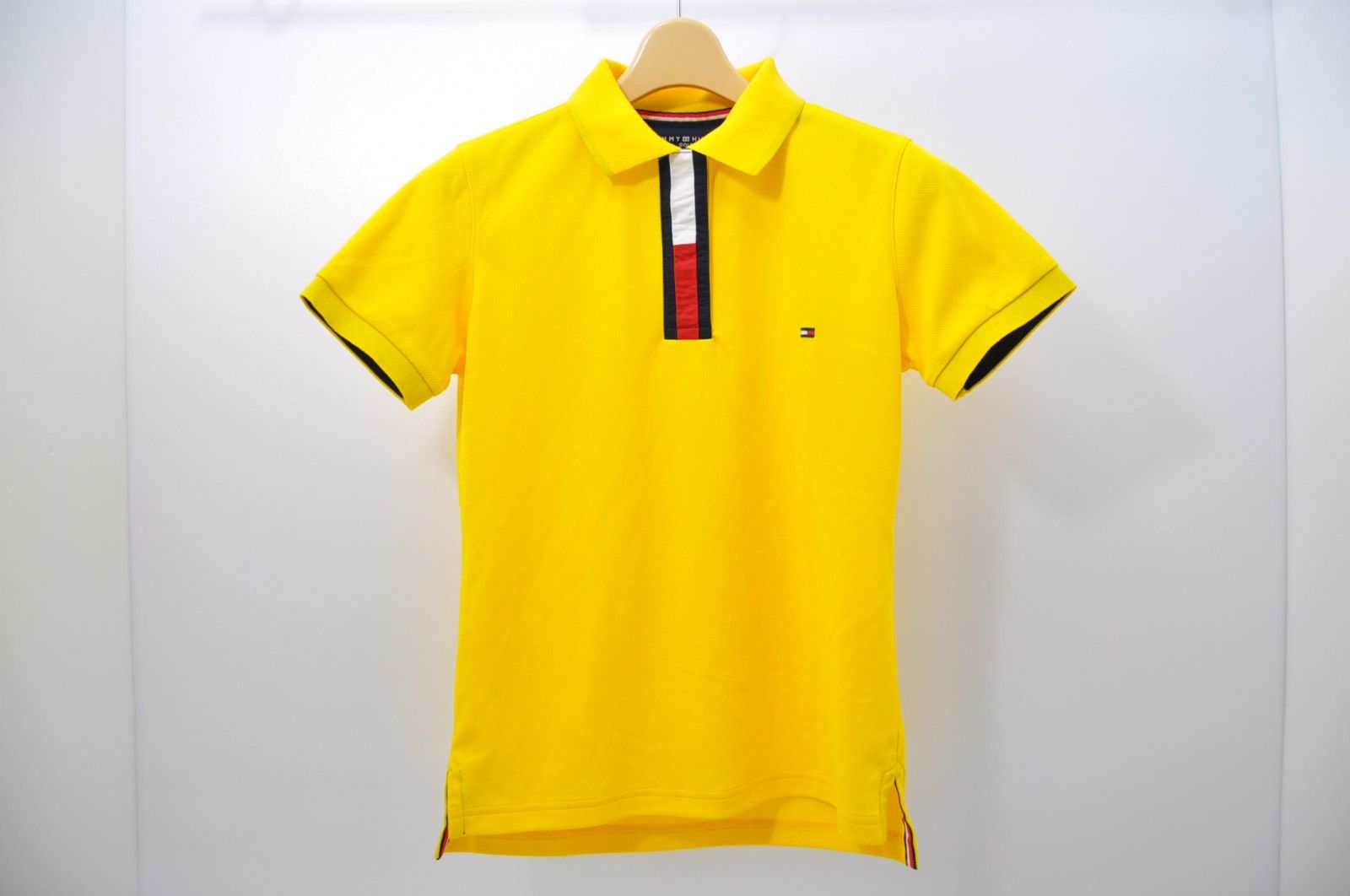 中古 レディース トミーヒルフィガーゴルフ TOMMY HILFIGER GOLF 半袖ポロシャツ S 黄 イエロー シンプル