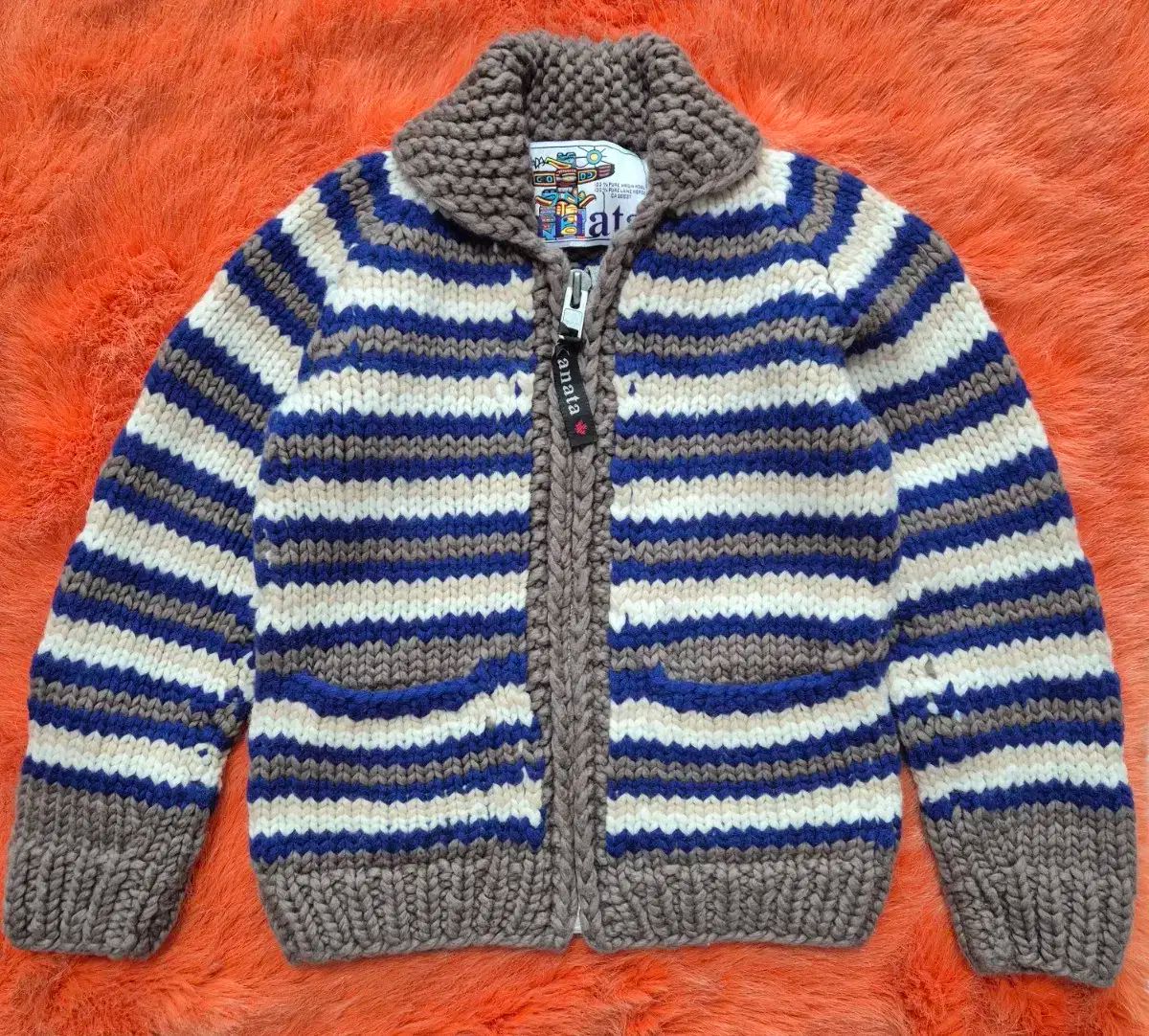 カナタ カナタ カナダ ストライプ カウチン キッズ 110-120