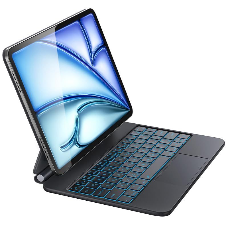 数量 第6|5|4世代 air ipad 11キーボード Pro キーボード通用 iPad iPad 磁気吸着ケース日本語配列キーボード ホバースタンドワイヤレスキーボード日本語説明書 7色バックライト付き キーボード 2025 対応 ケース 11 M2