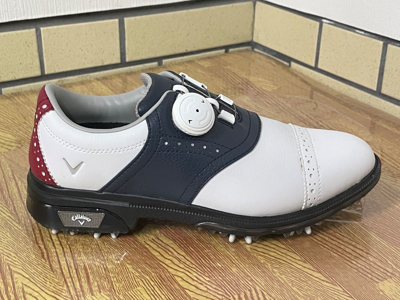 【新品未使用】◆Callaway ゴルフシューズ22.5cm ホワイト/ネイビー 未使用品❗️ Callaway キャロウェイ ゴルフシューズ 22.5cm ホワイト