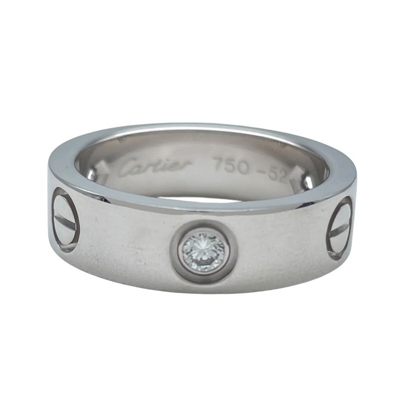 Cartier ハーフ ダイヤ 3P ラブリング 9号弱 / #49 K18WG LOVE（Cartier） カルティエ ラブリング 3Pダイヤモンド ハーフ