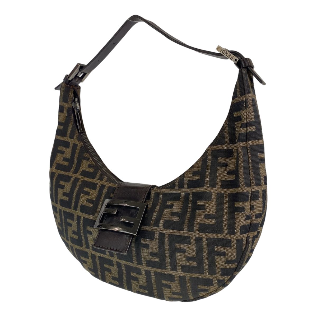 FENDI フェンディ ズッカ マンマバケット ブラウン 茶 シルバー金具