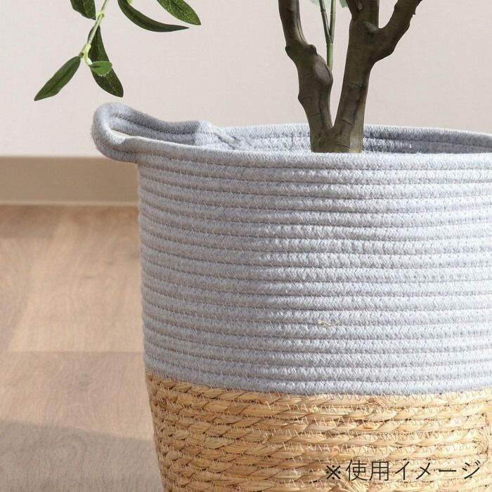 良い 不二貿易 C/D:45393 鉢カバー コットン/ガマ 7号 GY