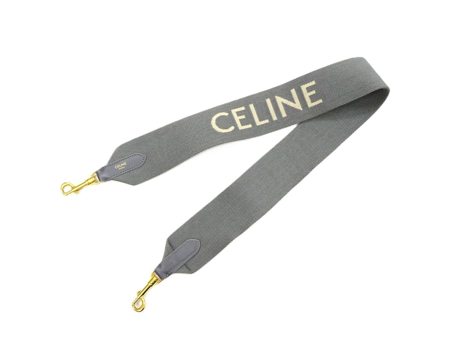 CELINE セリーヌ ジャガード ショートストラップ /ウール グレー 