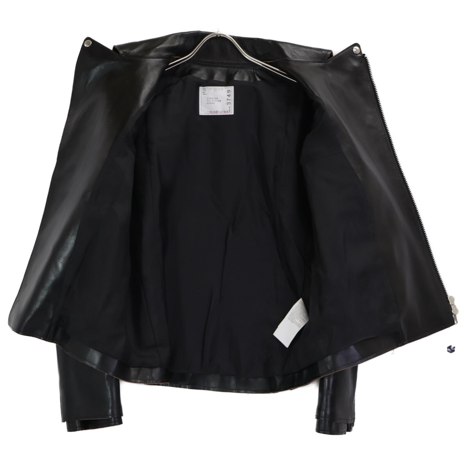 sacai 25AW レザー ブラック サイズ1 サカイ ブラック 1 sacai 25AW leather jacket - メルカリ