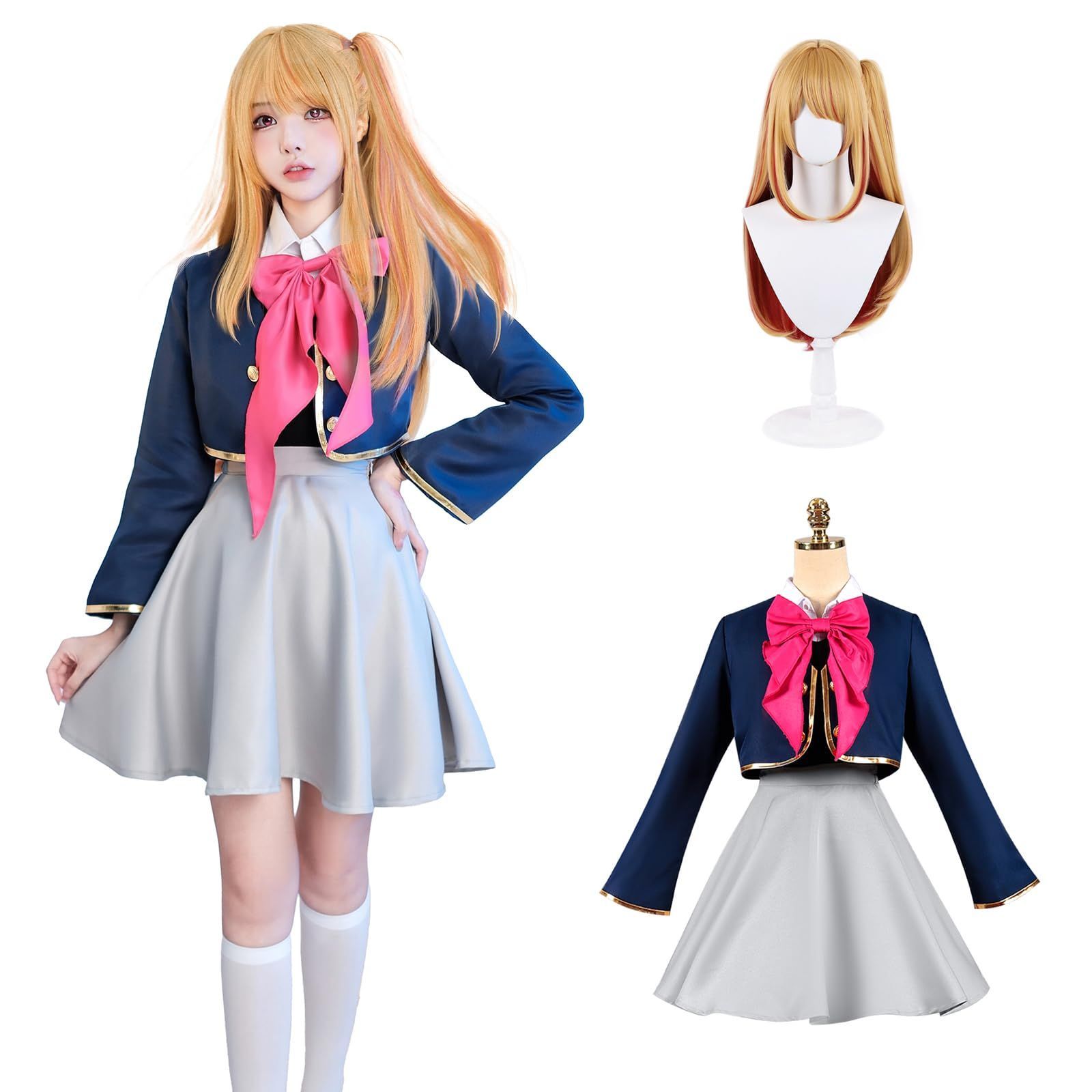 ステージ服 コスチューム 星野ルビー イベント 文化祭 仮装 ウィッグ付き ウィッグ付き 大人用 S コスプレ衣装 星野瑠美衣 コスプレ new 星野ルビー 神併