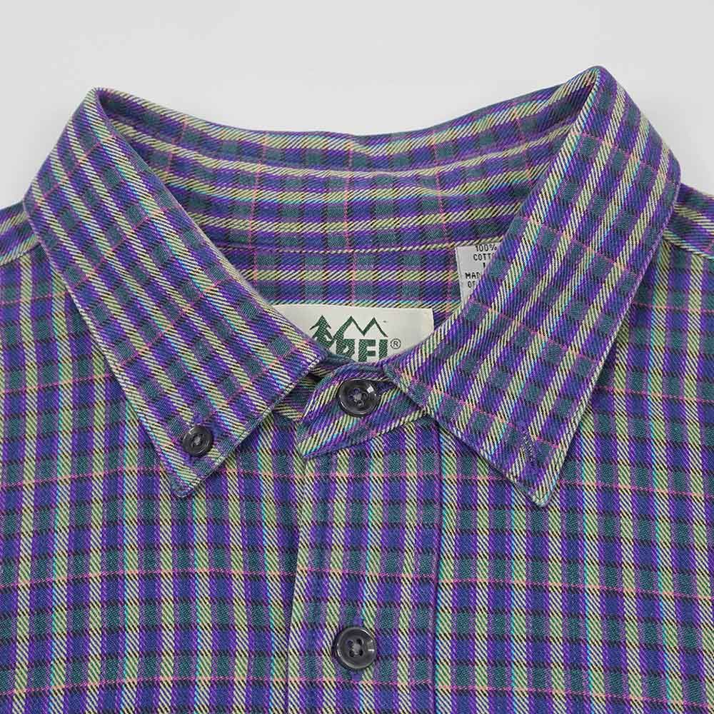 REI アールイーアイ チェック つくれ ボタンダウンシャツ 長袖 