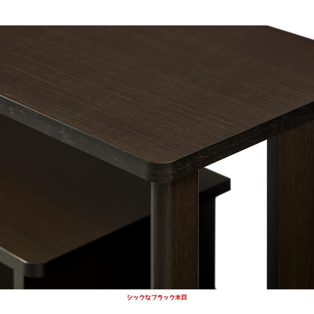 朝日木材加工 テレビ台 atra 50型 幅115cm ブラック 支柱木製 縦型収納 AMA-4012AV-BK