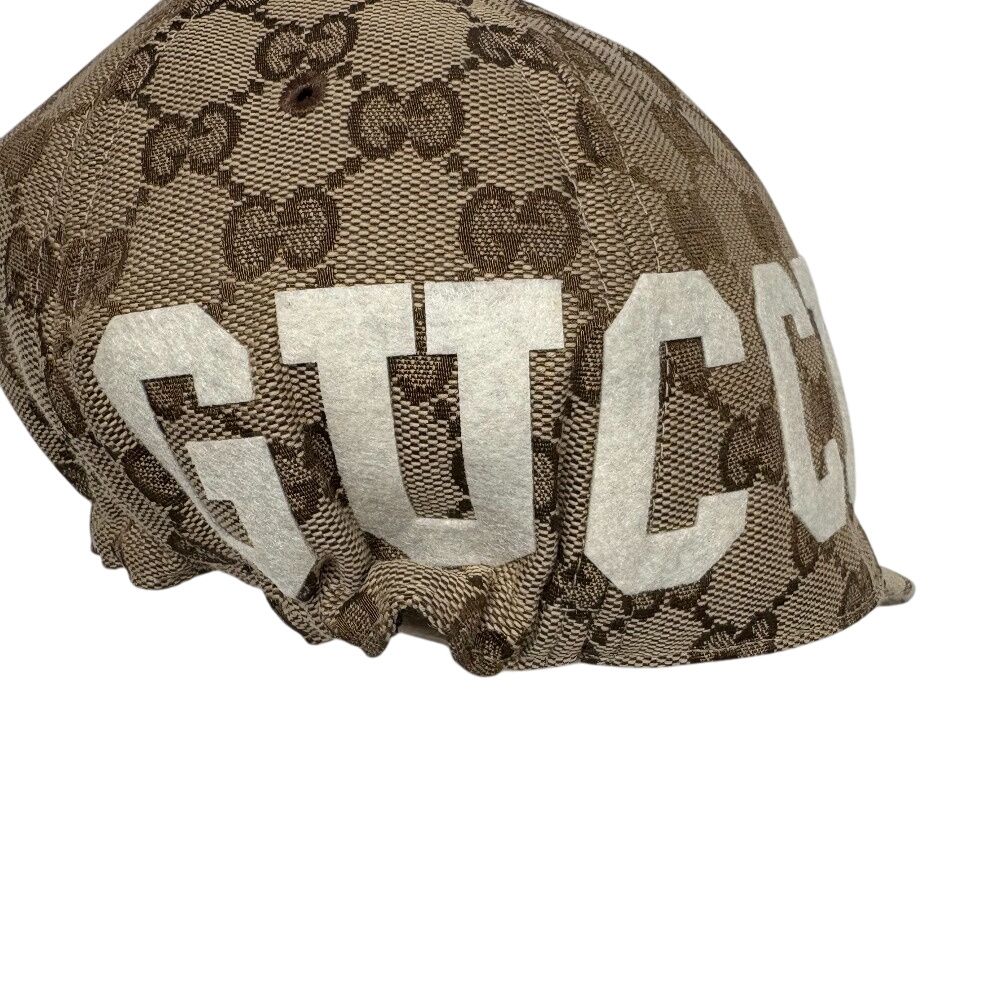 GUCCI グッチ 751400 25 GGキャンバス キャップ ブラウン ユニセックス  