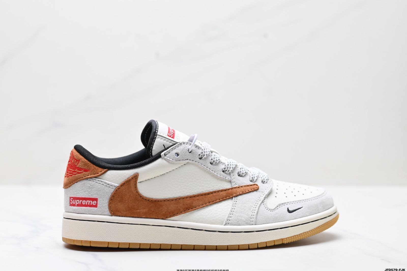 Travis Scott x Air Jordan 1 Reverse Mocha AJ1 TS 逆さフック コラボレーション ロートップ カルチャーバスケットボールシューズ-WTO輸入4