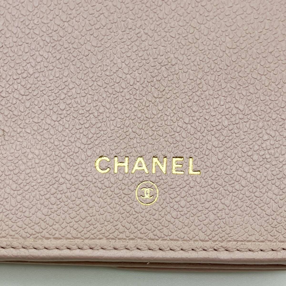CHANEL シャネル Wホック二つ折り長財布 ココボタン ピンク