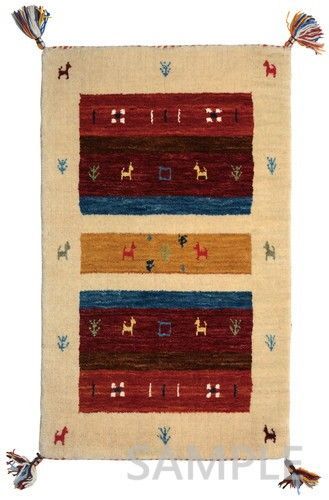 ギャッベ　マット　LORRI BUFF　L5　約45×75cm