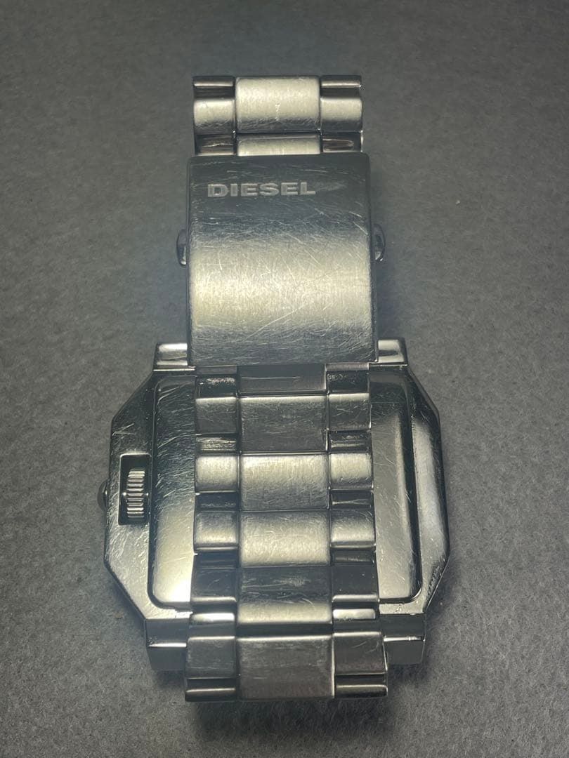 【稼働確認済】DIESEL DZ1381 ステンレススチール 時計 DIESEL ディーゼル DZ-1381 スクエア メンズ 腕時計 稼働品 電池新品