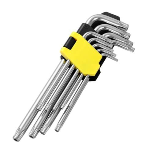トルクスレンチセット 9本組 T10 T15 T20 T27 T30 T40 T45 T50 六角棒レンチ L型レンチ 精密ヘクスローブレンチ トルクスレンチ 特殊ドライバー