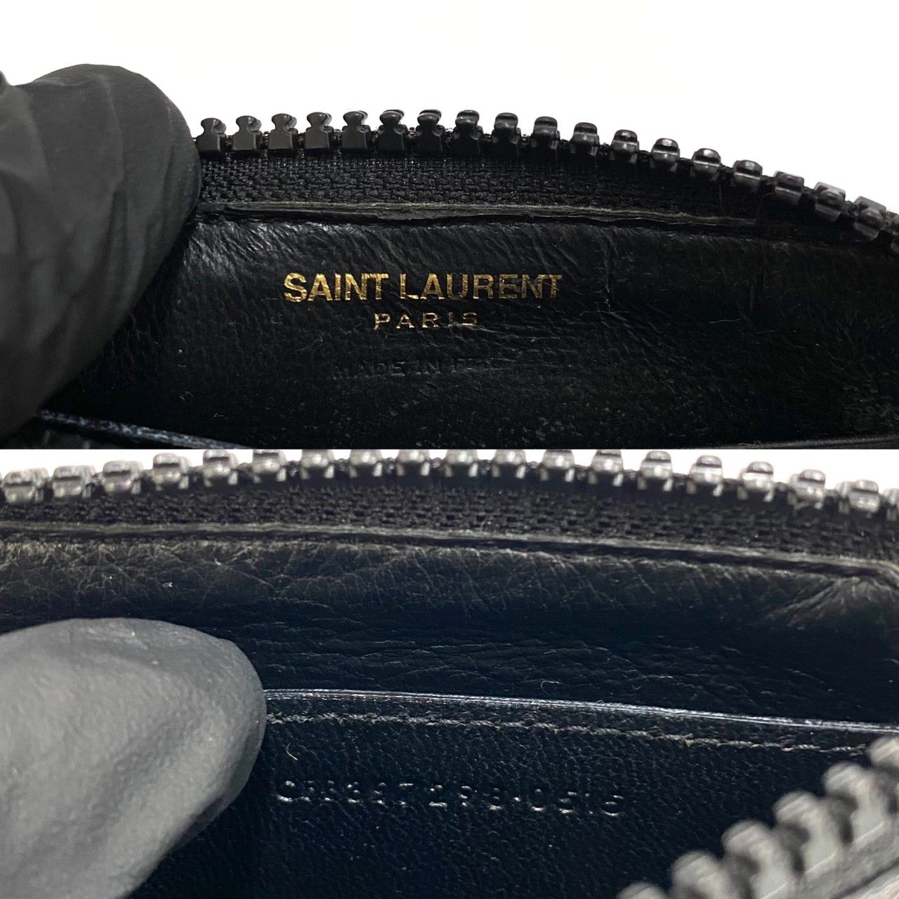 極美品 レア SAINT LAURENT PARIS サンローランパリ ロゴ 総柄 レザー