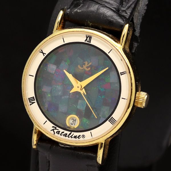 稼働 kataline QZ モザイクオパール レディース腕時計 2000000