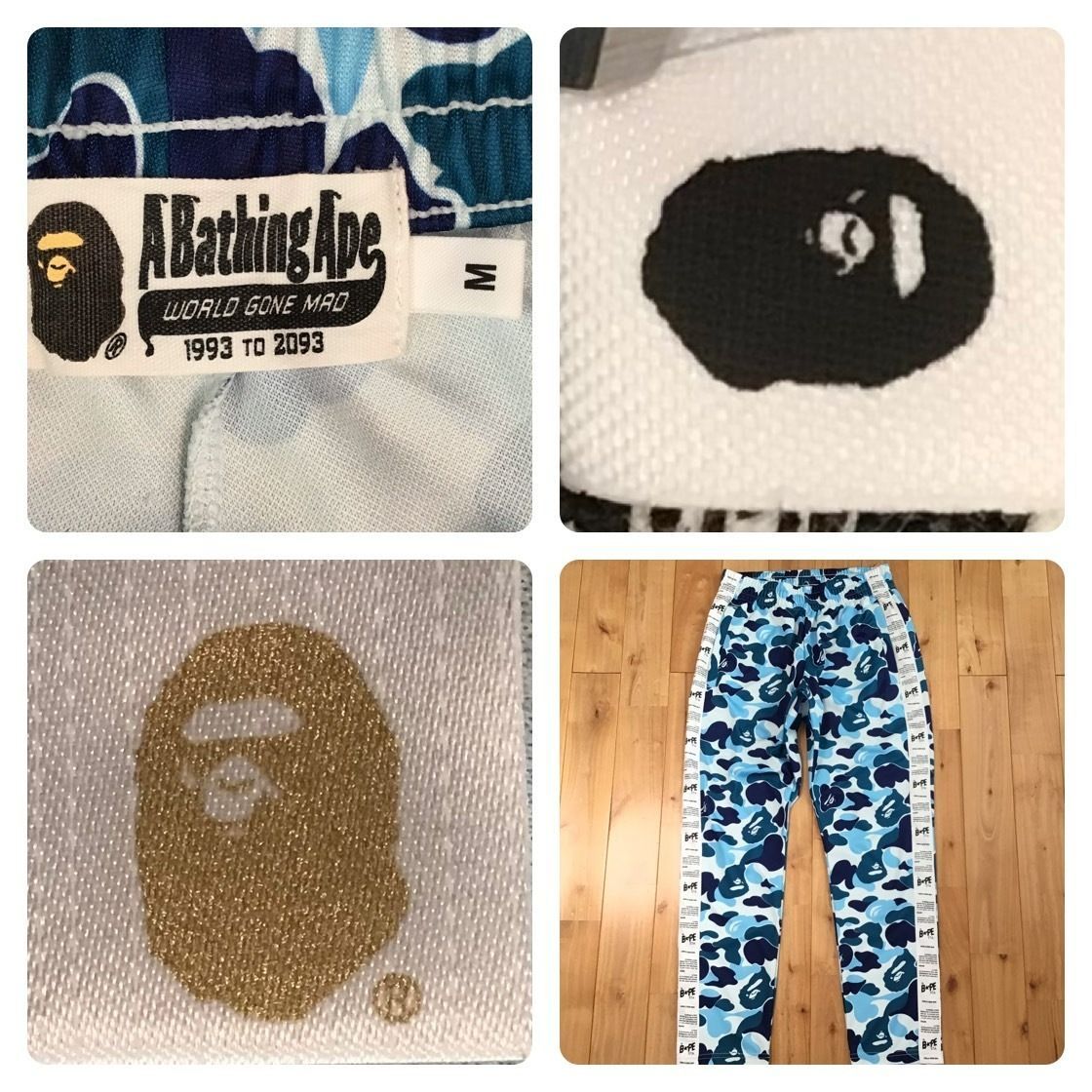 ABC camo Blue BAPE STA TAPE JERSEY PANTS Mサイズ a bathing