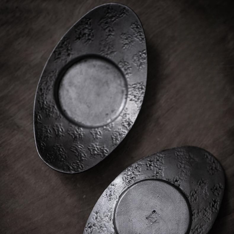 茶托 純錫製 煎茶道具 昇峰作 5客セット茶托 純錫製