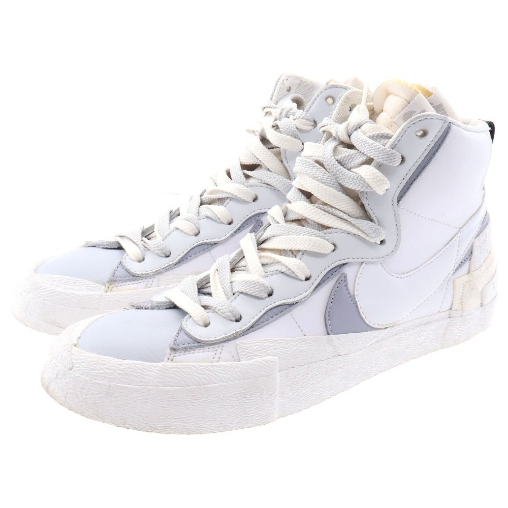 ナイキ SACAI ブレーザー ミッド ホワイト グレー 27cm ナイキ
