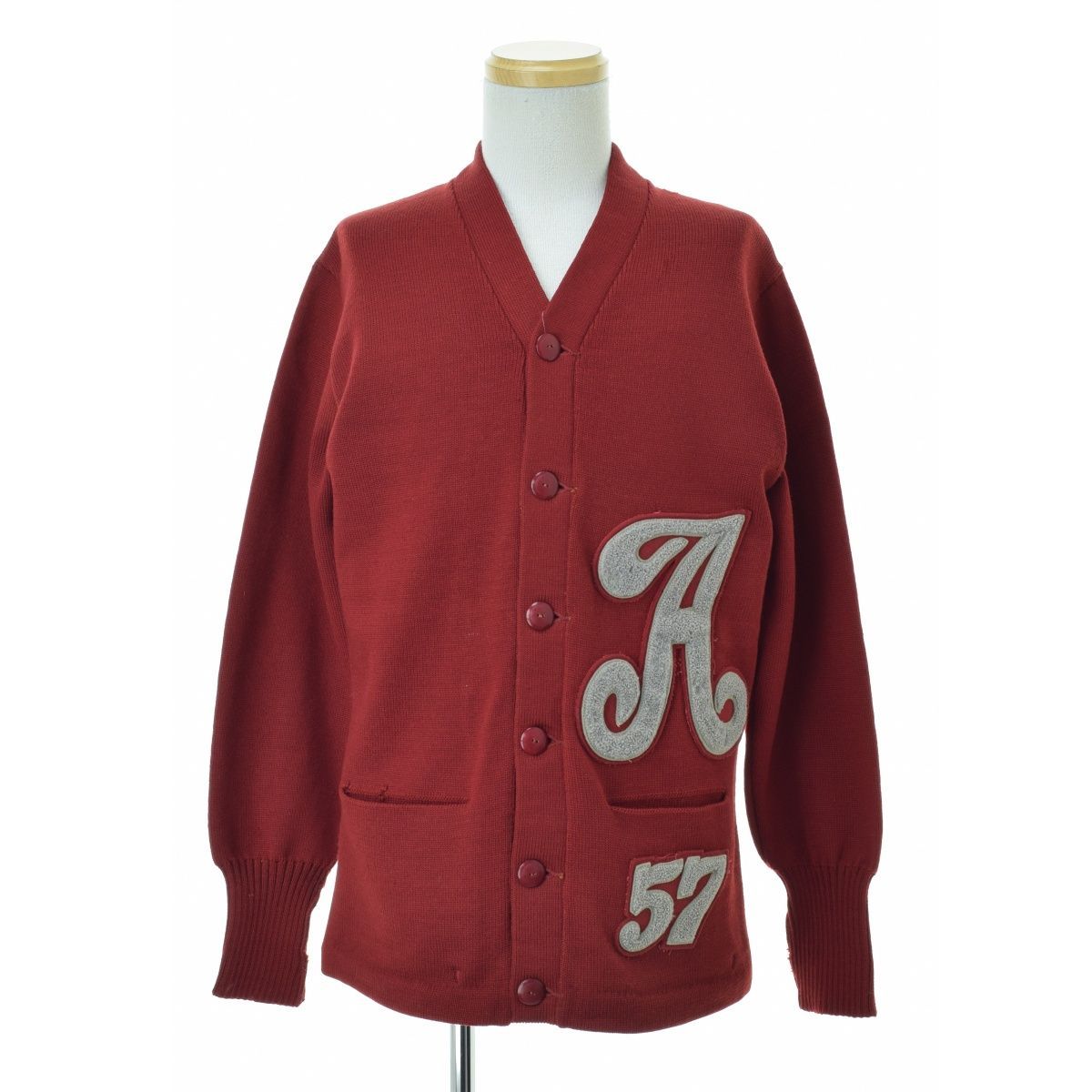 VINTAGE】50s h.l.whiting company製 レタードニット長袖カーディガン VINTAGE】50s h.l.whiting company製 レタードニット長袖カーディガン