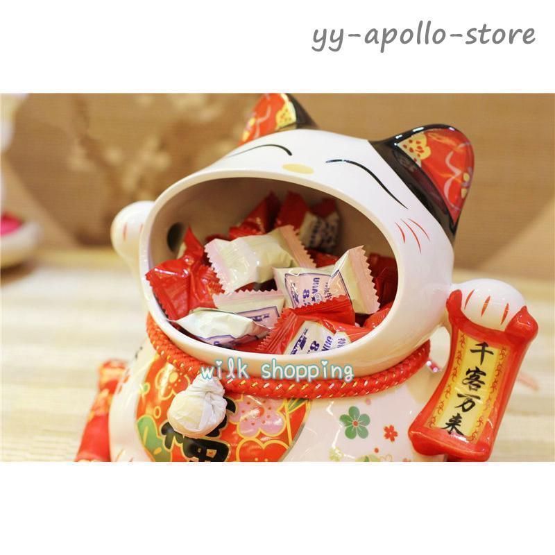 陶製　千客萬來、開運招福　招き猫 Amazon.co.jp: 招き猫 一対 26cm 千客萬来 開運招福 福寿宝笑