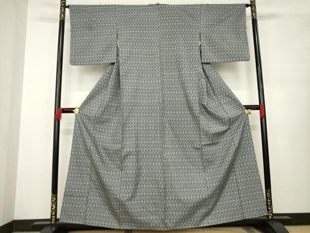 平和屋着物 本場大島紬 一元7マルキ 菱繋ぎ 正絹 AABB3869ck