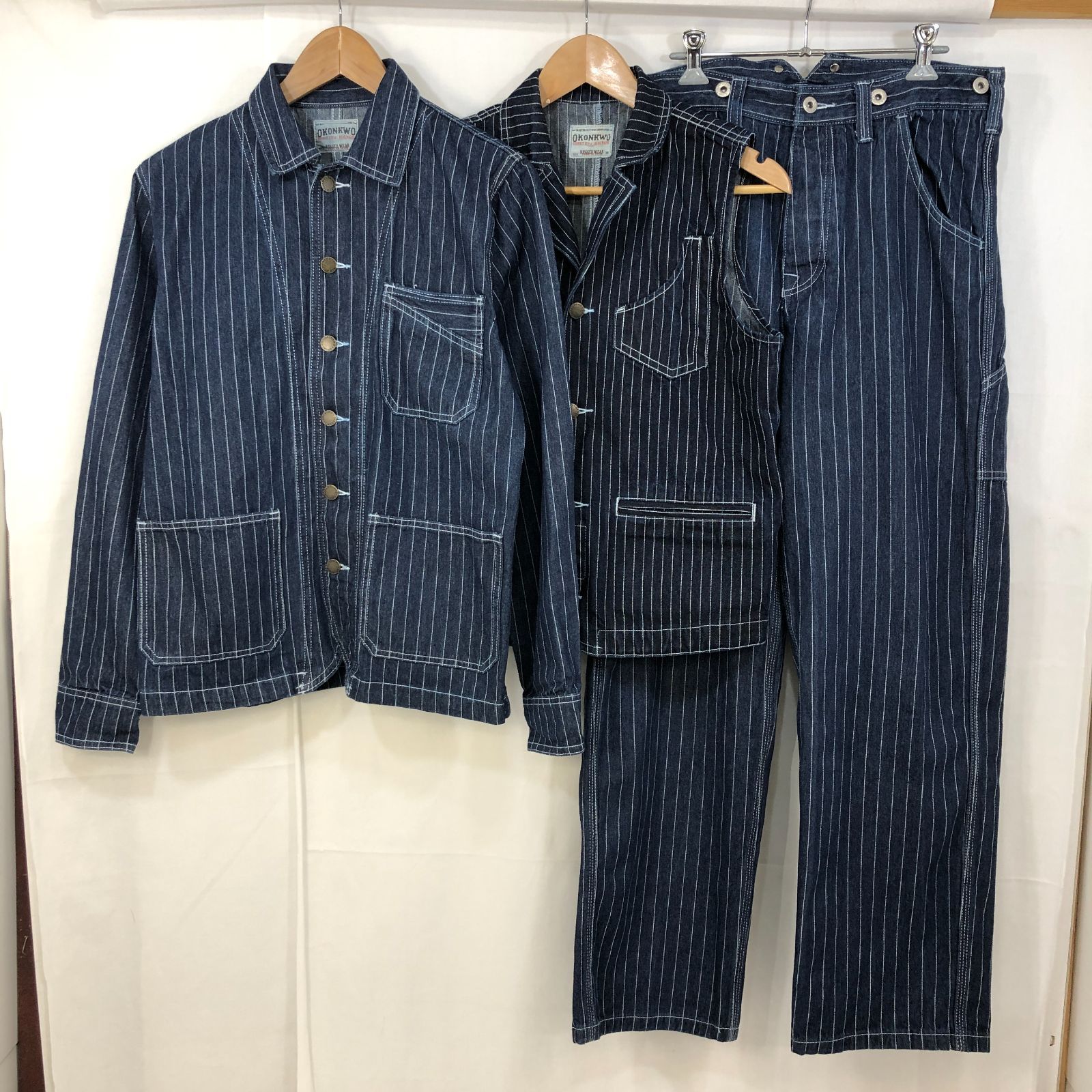OKONKWO ウォバッシュストライプ ピンヒッコリー 3ピース ジャケット 
