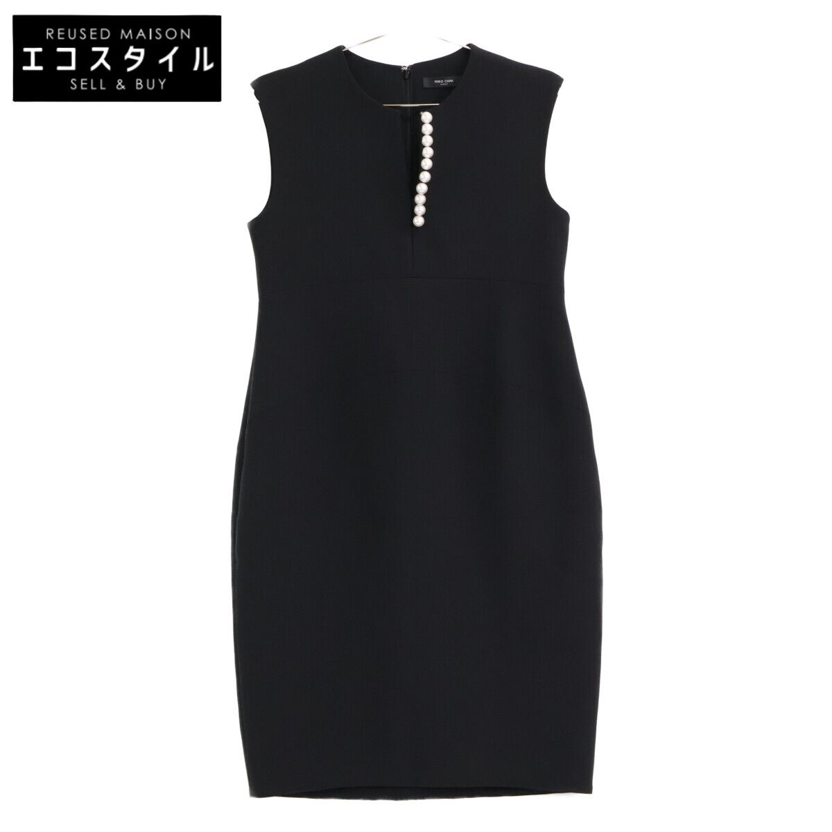 YOKOCHAN ヨーコチャン 17SS ﾌﾞﾗｯｸ YED-117-010 ﾌﾞﾗｯｸ ﾊﾟｰﾙ ﾉｰｽﾘｰﾌﾞﾄﾞﾚｽﾜﾝﾋﾟｰｽ 40