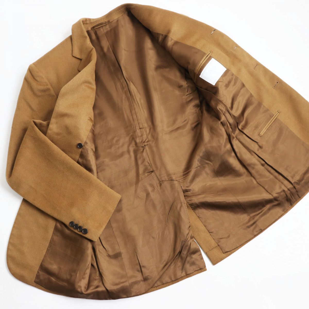 良品○PRADA プラダ キャメル100％ シングルジャケット/ テーラード 