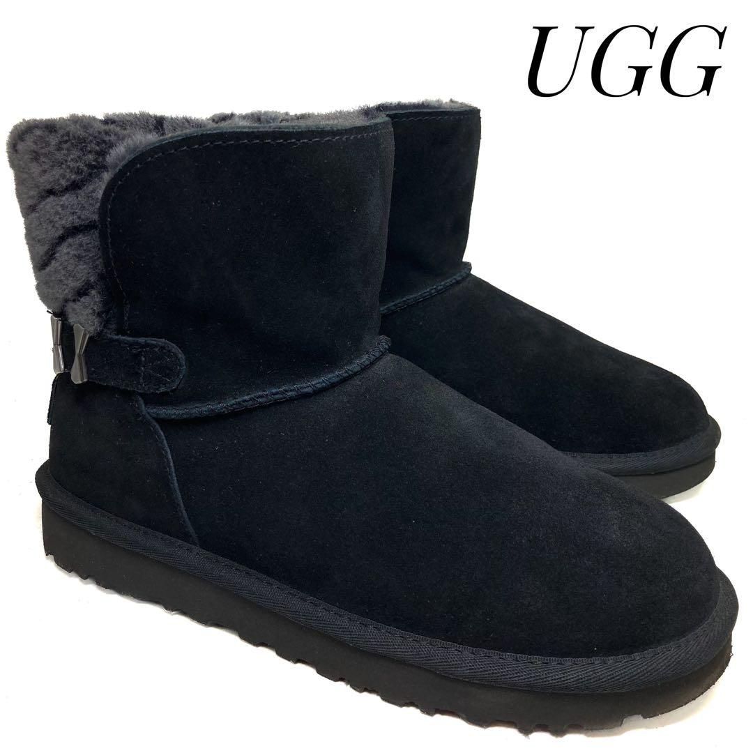 ほぼ未使用】UGG アグ ADRIA アドリア シープスキン ショートブーツ 黒