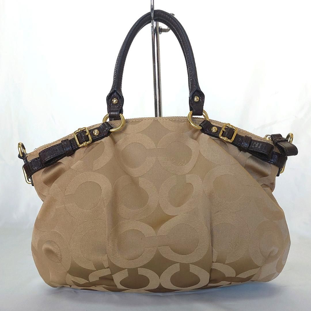 美品】COACH コーチ オプアートショルダーバッグ サテン