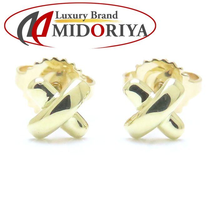 TIFFANY&Co. ティファニー クロスステッチ ピアス K18YG イエロー  