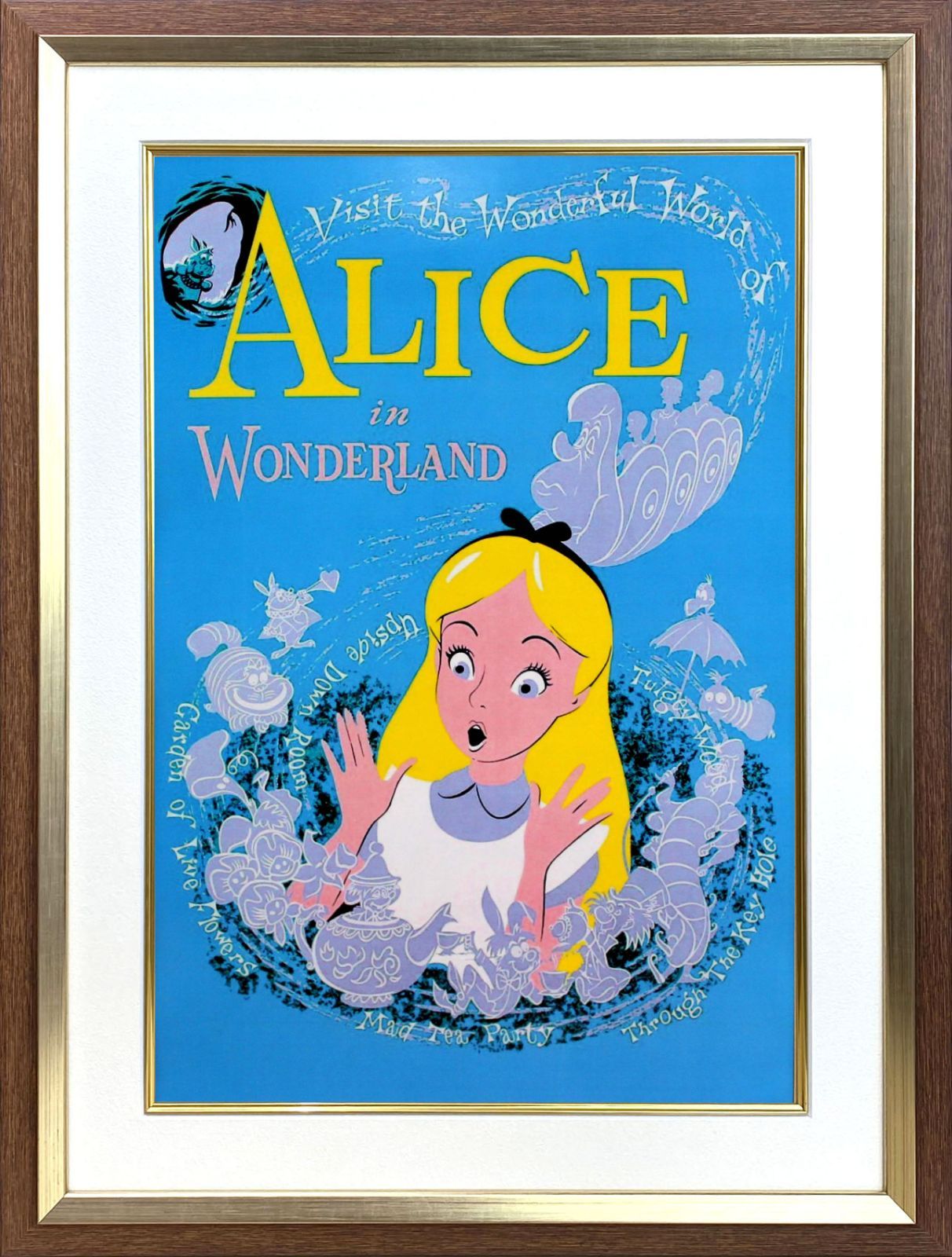 ディズニー「ファンタジーランド/不思議の国のアリス(ブルー)」展示用フック付ポスター テーマパーク