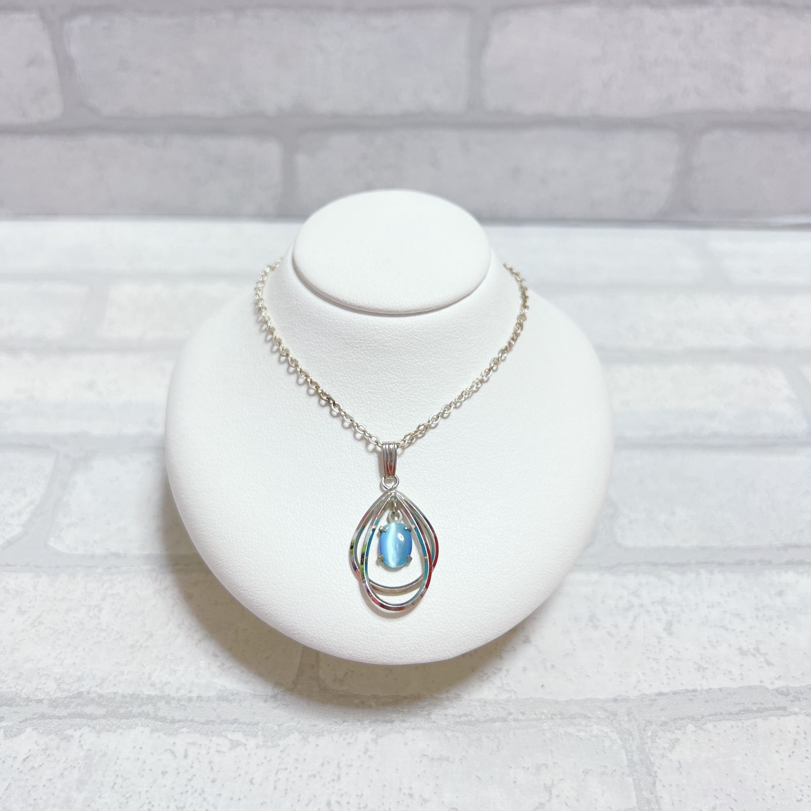 ネックレス シルバー silver ブルーストーン 青石 アンティーク 