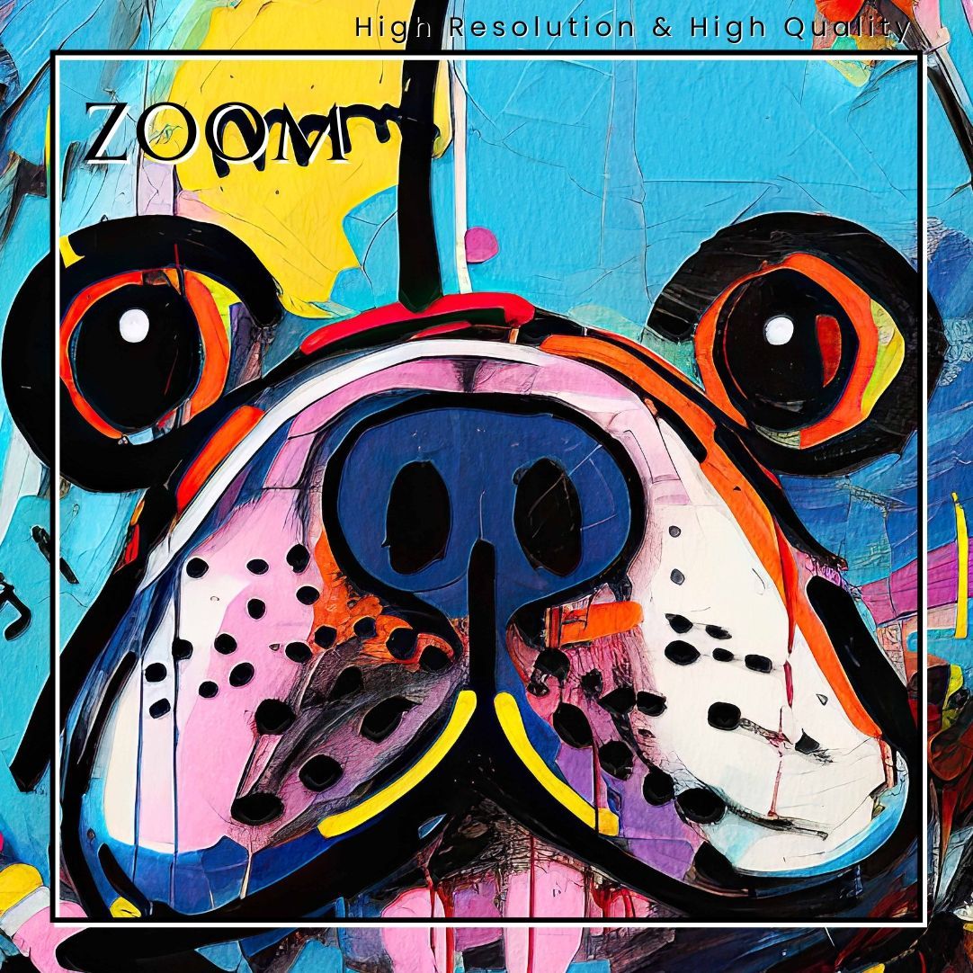 【ストリートドッグ - フレンチブルドッグ犬 No.1】抽象画 現代アートポスター 犬の絵 犬の絵画 犬のイラスト        