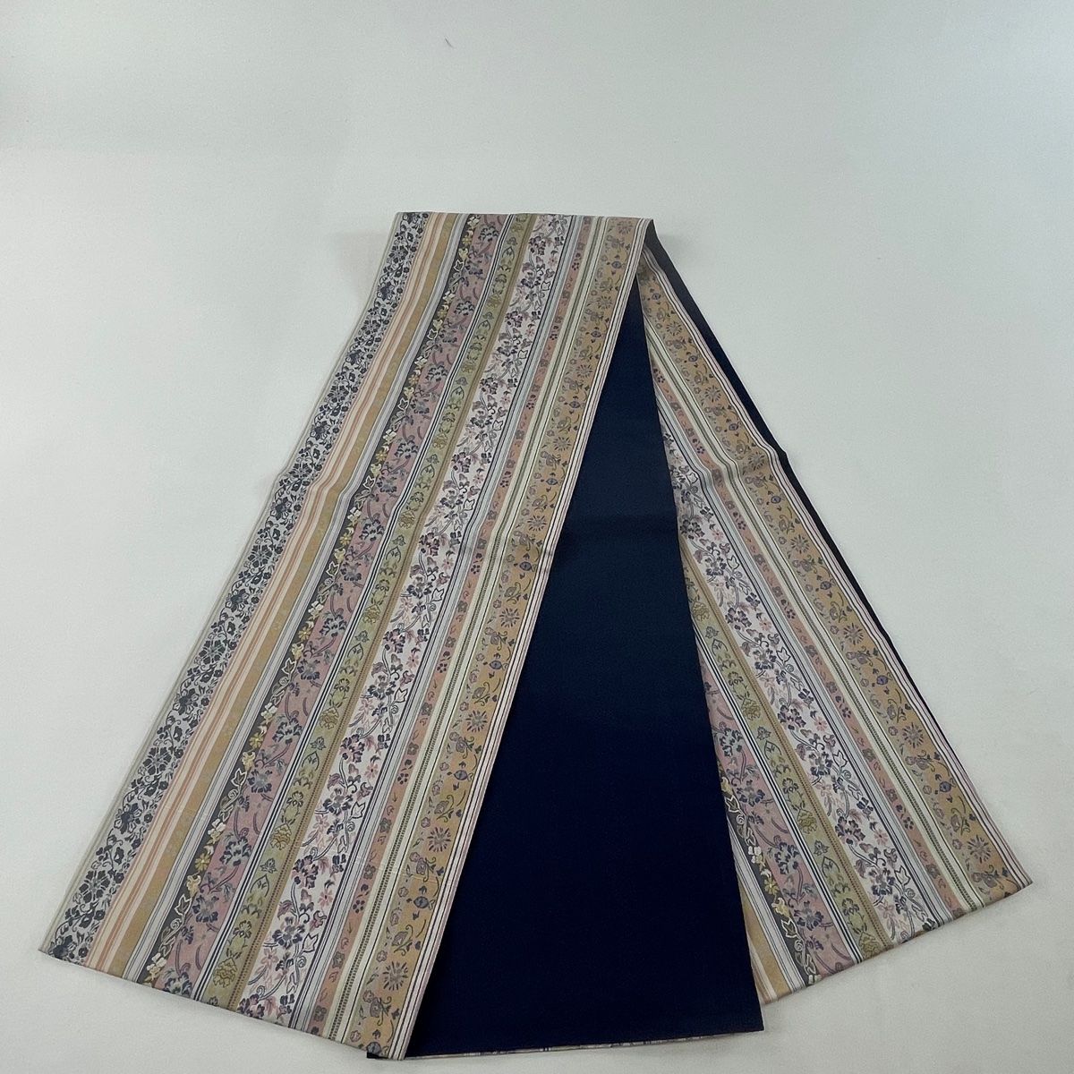 バイセル 着物 美品 名品 名古屋帯 茶色 麻の葉 縞 正絹 ☆☆☆☆