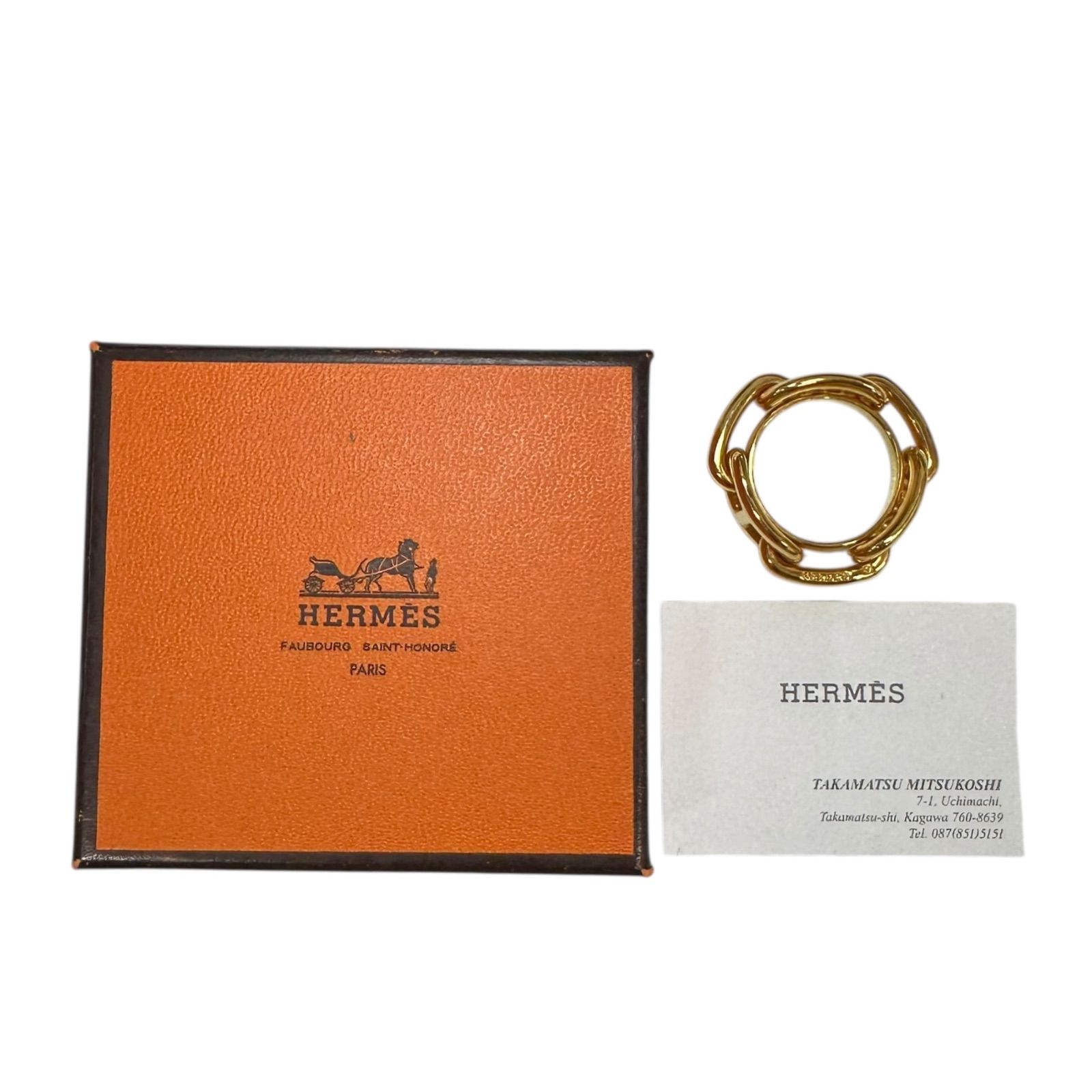 Hermes エルメス スカーフリング ルガテ シェーヌダンクル【k398