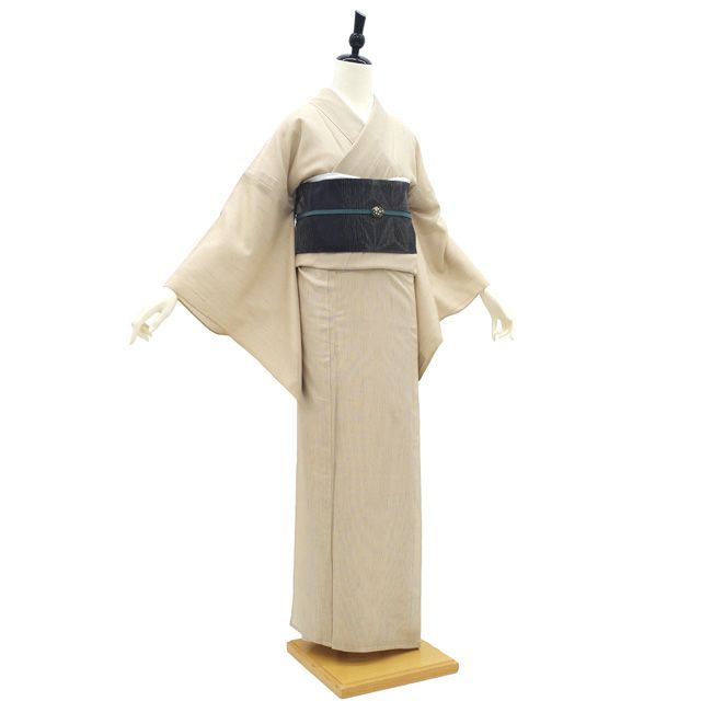21日迄！美品★紗夏着物★グレーベージュ 訪問着t1152 JAPANSTYLE グレージュ桜(化繊) | 着物レンタルの