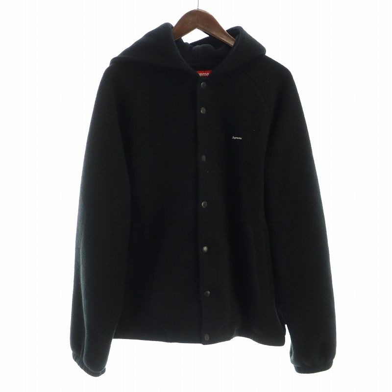 シュプリーム SUPREME 18AW Polartec Hooded Raglan Jacket フリースジャケット パーカー 長袖 ロゴ M 黒 ブラック GY18 |MQ
