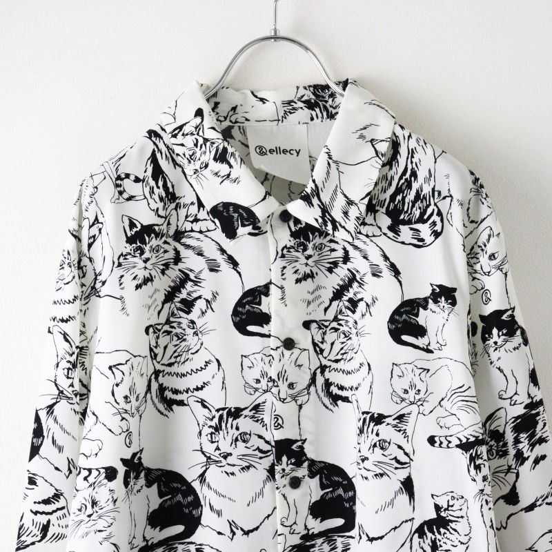 ロイスクレヨン アンドエルシー &ellecy ネコスケッチ シャツ