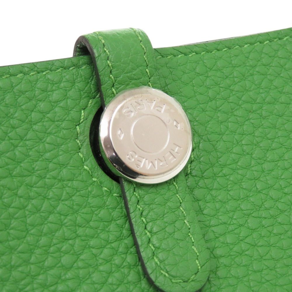 未使用 エルメス ドゴン カードケース トゴ ヴェールユッカ シルバー  