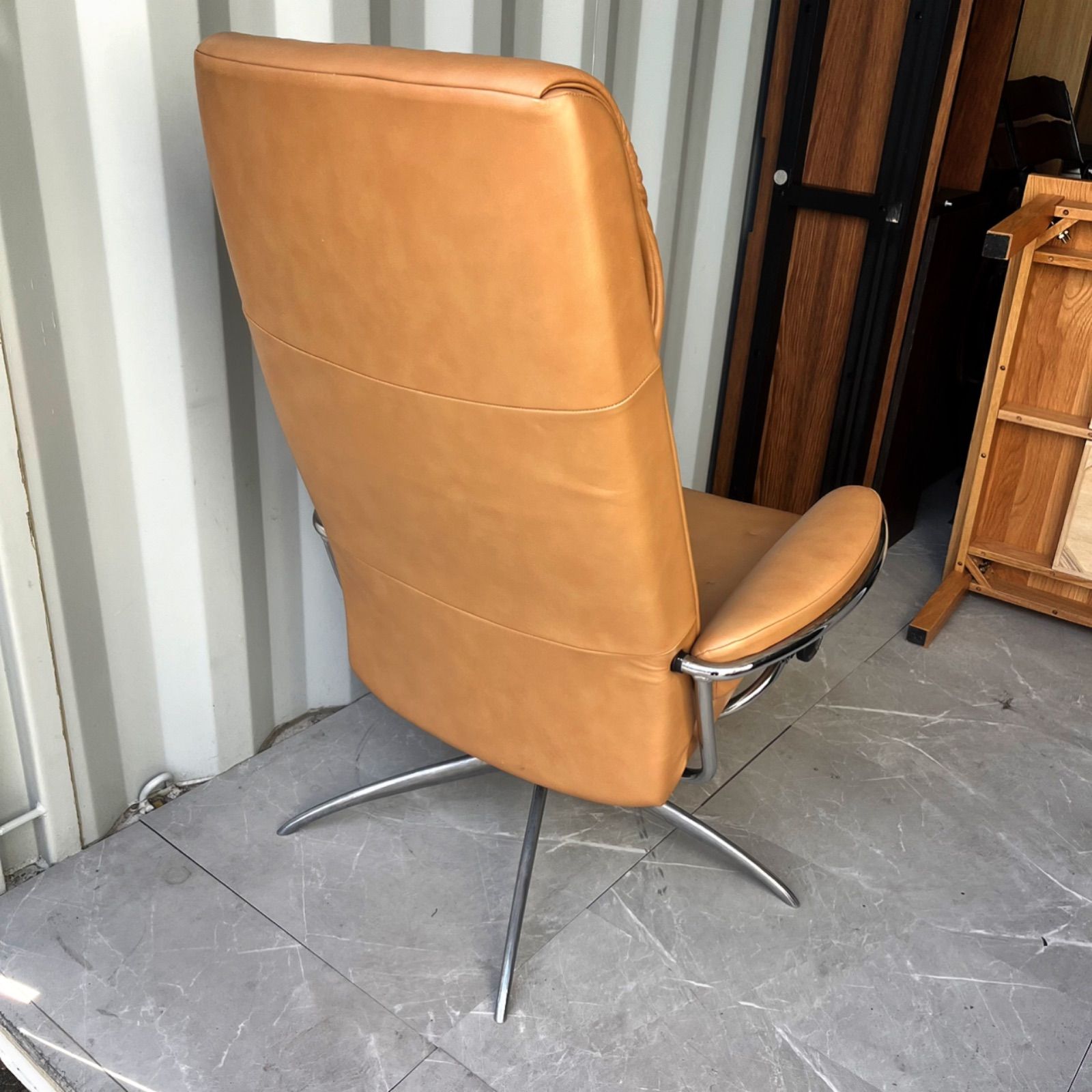 取付無料！エコーネス ストレスレスチェア メトロスター 本革キャメル