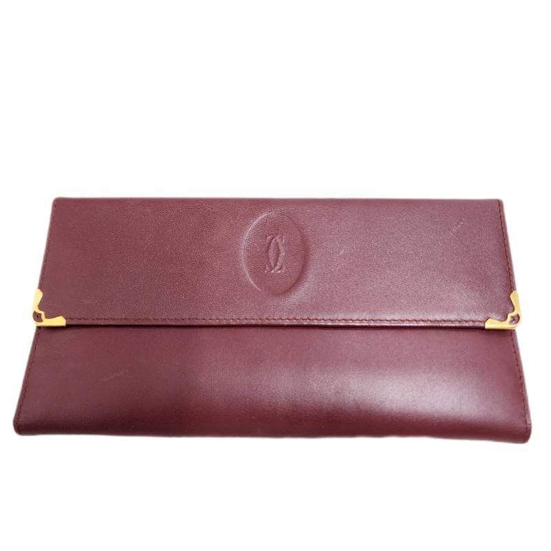 カルティエ 長財布 がま口 付属品あり L300002 Cartier カルティエ 新品同様 マスト ドゥ L3000002 ガマ口 三