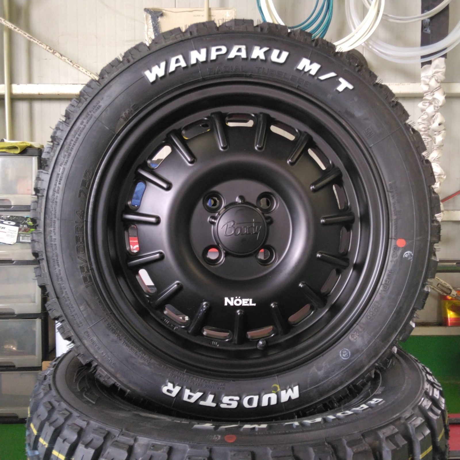 新品/4本セット 軽トラック 軽バン ハイゼット アトレー エブリイ 14インチ タイヤホイールセット 155/65R14 MUDSTAR  WANPAKU MT ホワイトレター NOEL マットブラック - メルカリ