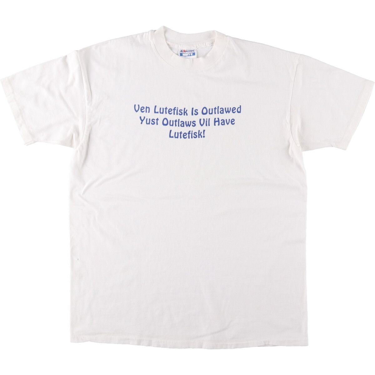 古着 80年代 ヘインズ Hanes BEEFY-T 青タグ メッセージプリントTシャツ メンズXL相当 ヴィンテージ|eaa549153